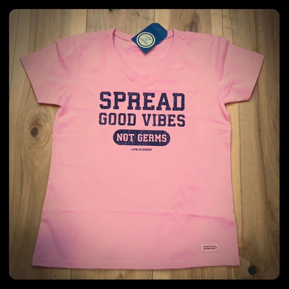 V-neck Life is Good T-shirt